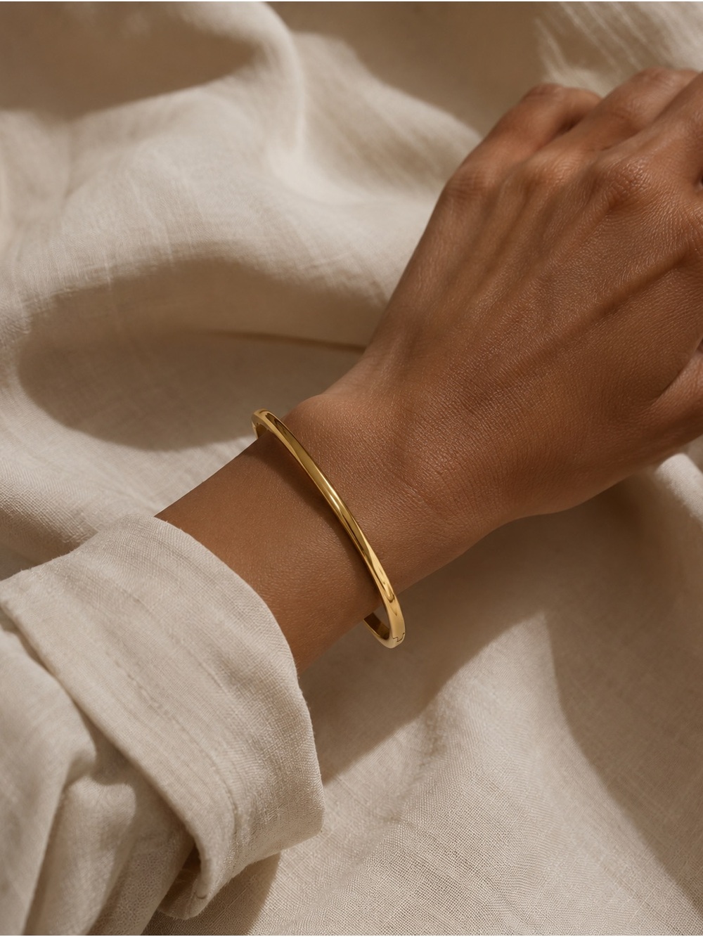 Anthropologie Polished Gold Open Cuff Bracelet